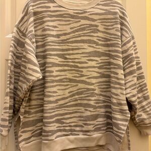 American Eagle Outfitters Gray Zebra Print Sweatshirt